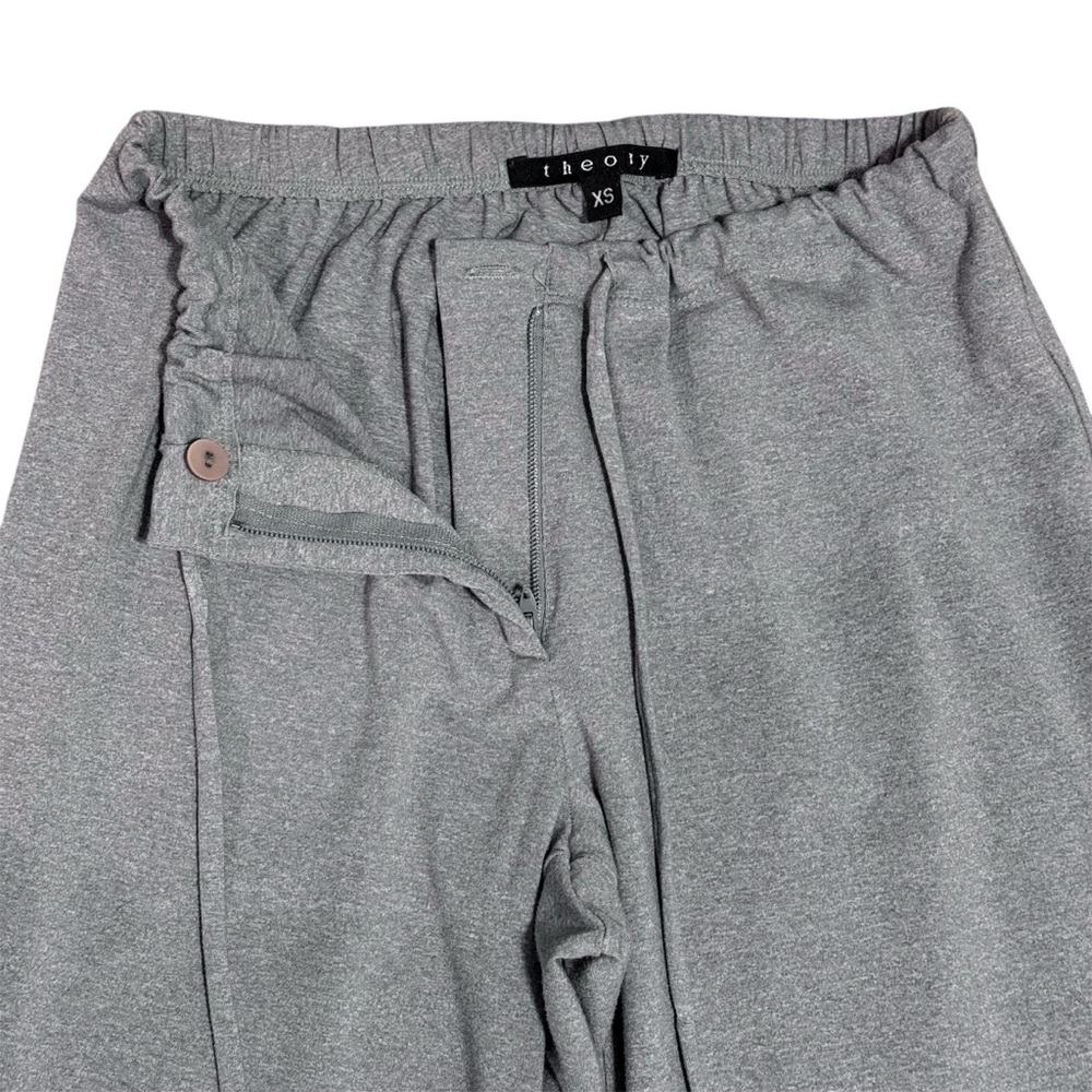 Theory Sweatpants Drawstring and Zipper Button Closure Soft Heather Gray Size XS - Picture 6 of 11